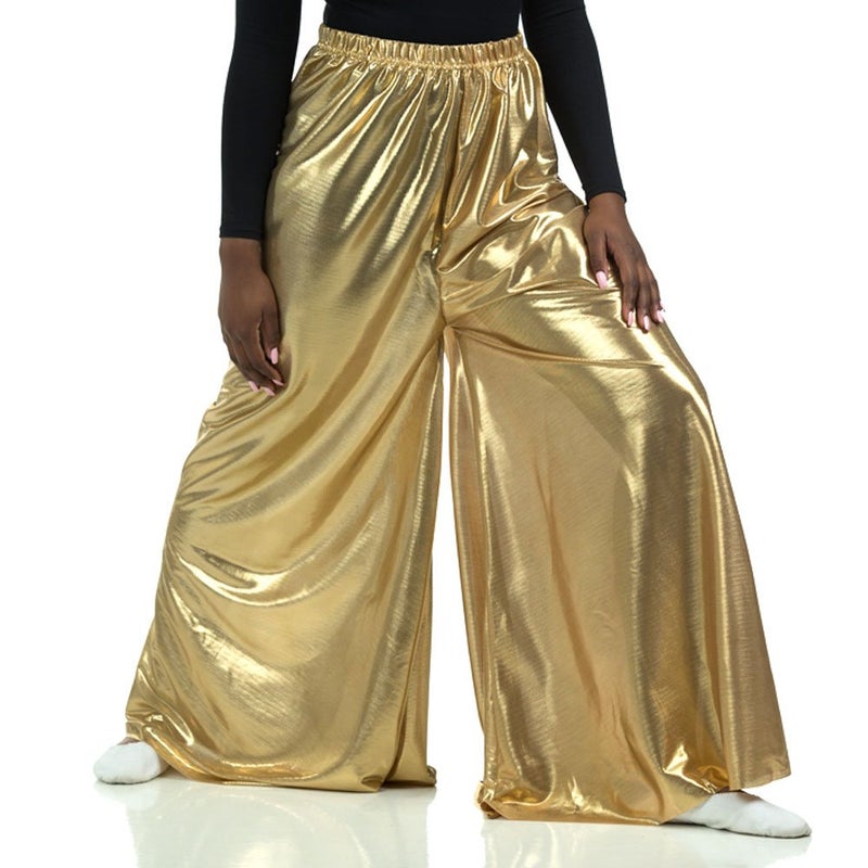 Danzcue Womens Celebration of Spirit Palazzo Pants, Gold, Medium - Image 1